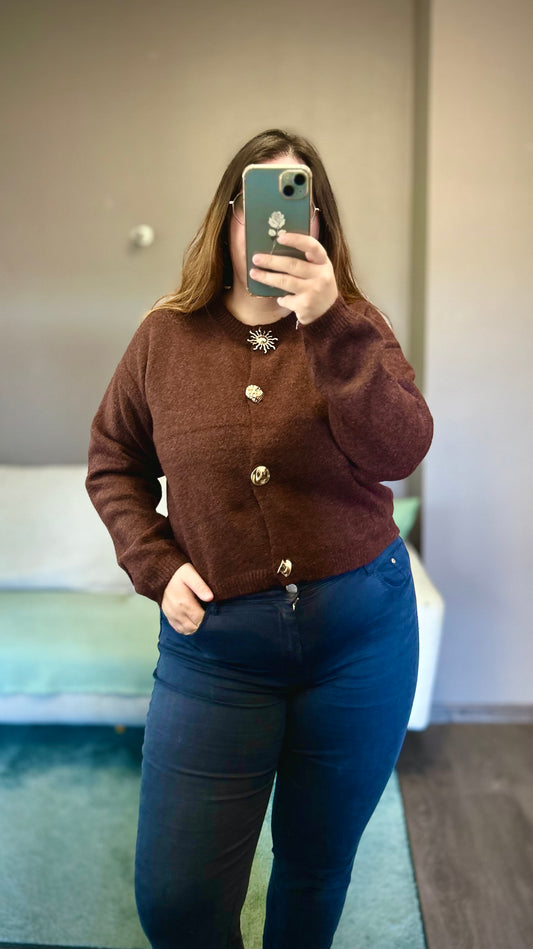 Gilet avec boutons fantaisie